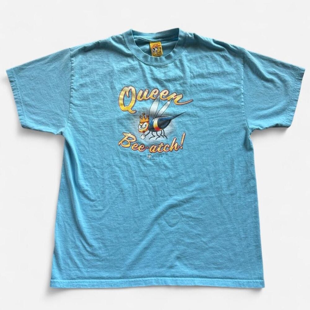 Vintage Y2K Big Dogs Queen Bee blue T-Shirt Size L